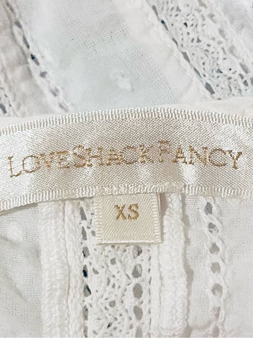 LoveShackFancy- Natasha Double Ruffled Flutter Sleeve White Mini Dress. Size: XS - Picture 9 of 10